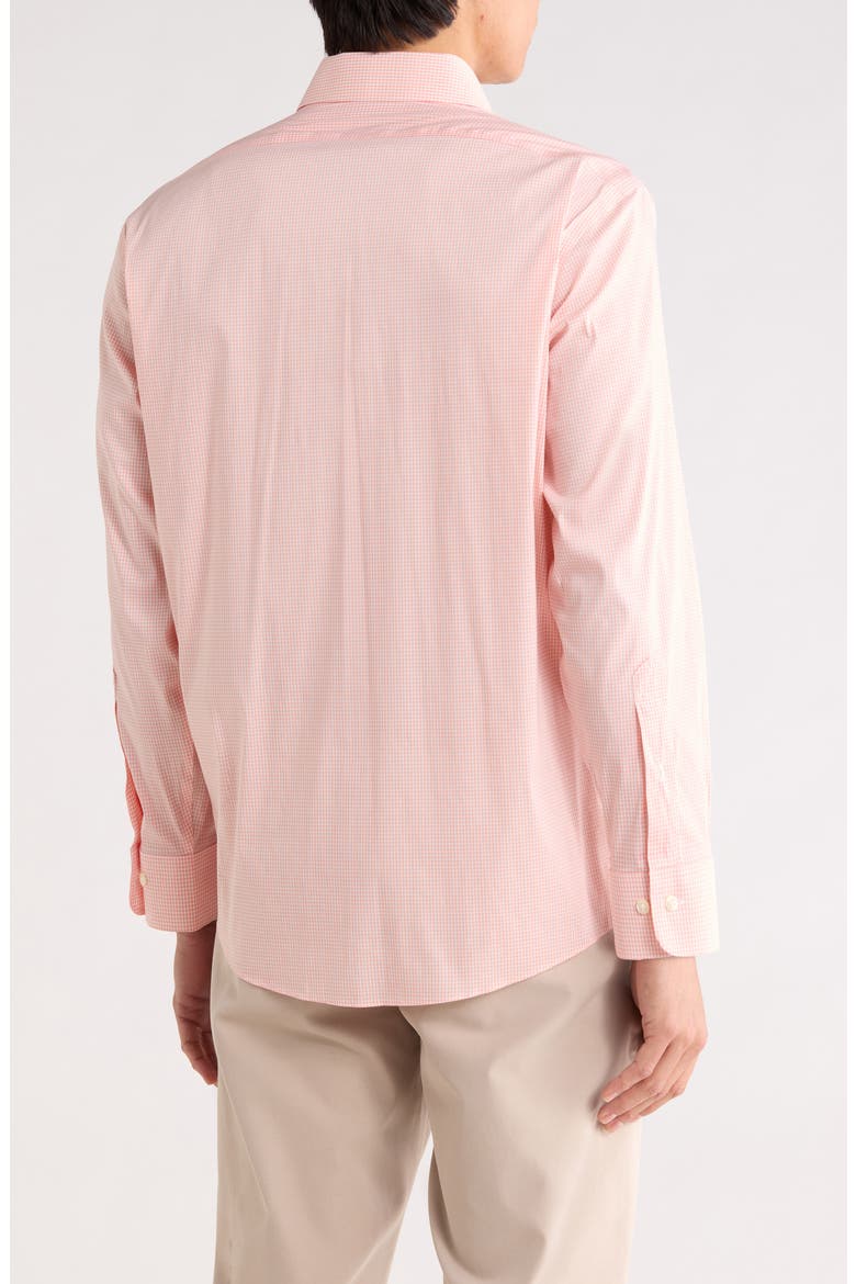 Trim Fit Check Button-Down Shirt, Alternate, color, PEACHMINIGING