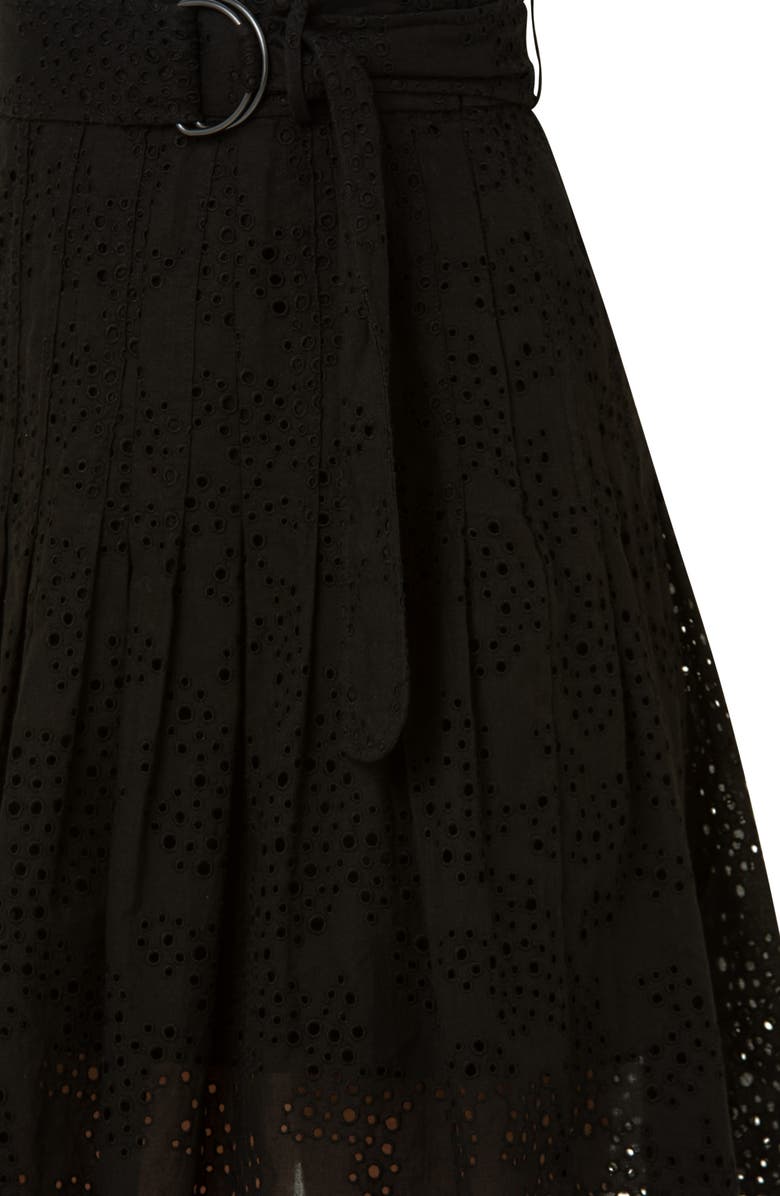 Akris punto Belted Cotton Eyelet Skirt, Alternate, color, 