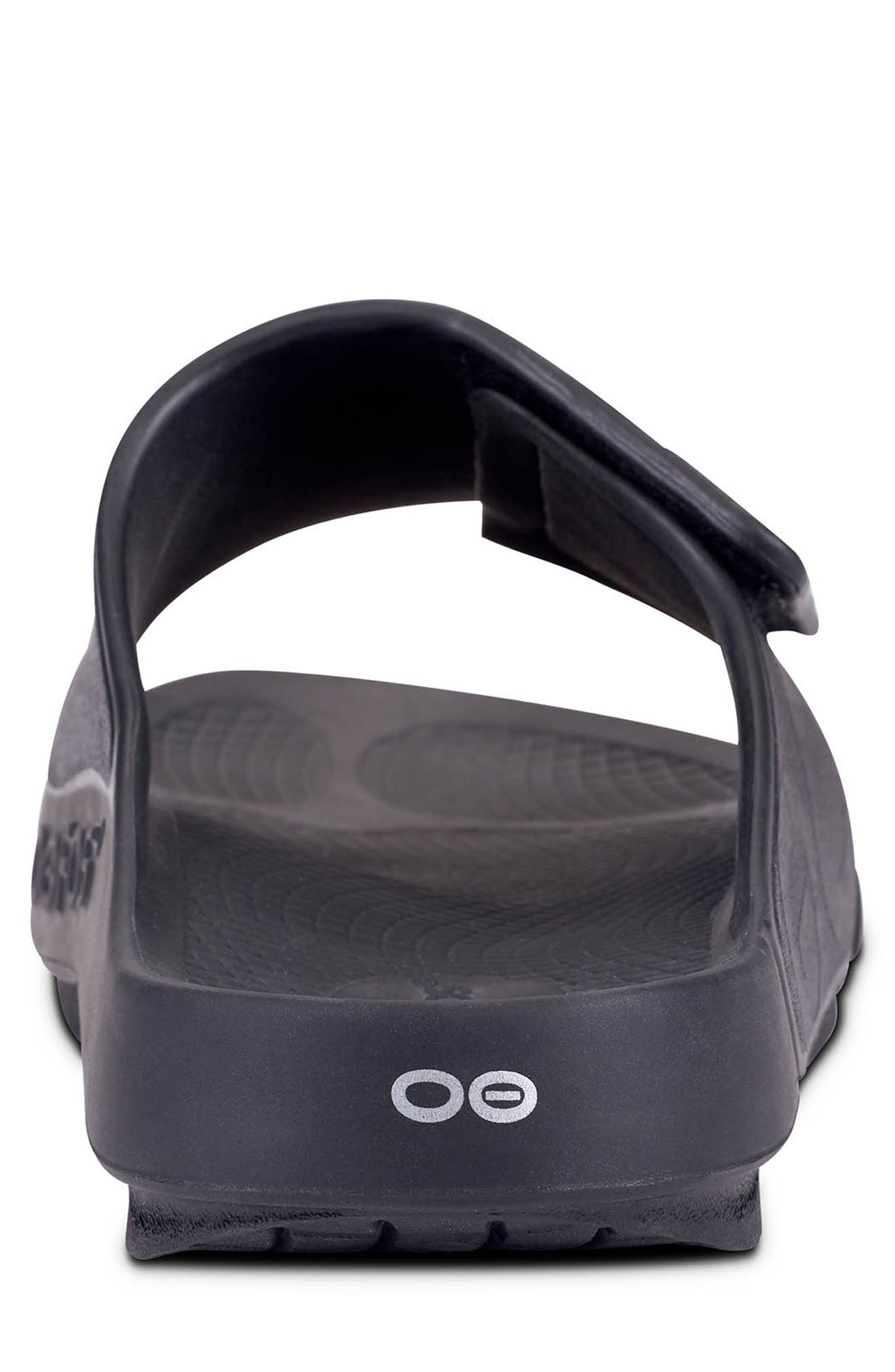 Oofos OOahh Sport Flex Slide Sandal, Alternate, color, Matte Black