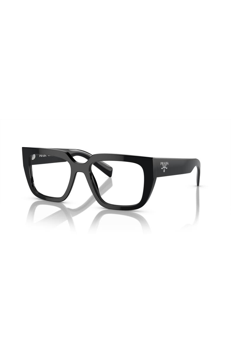 Prada 52mm Irregular optical glasses, Main, color, Black