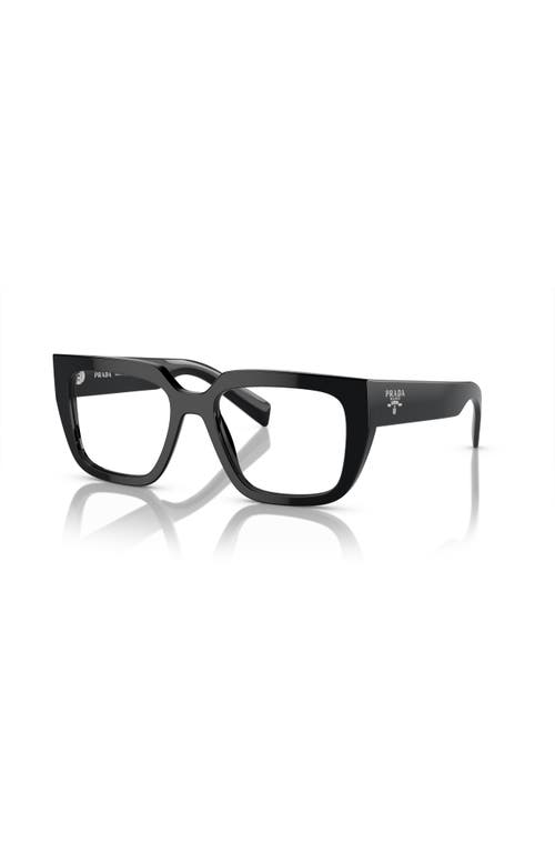 Prada 50mm Irregular Optical Glasses In Black