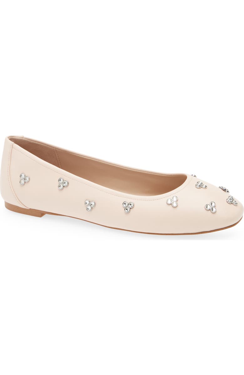 Stuart Weitzman Tammy Crystal Embellished Ballet Flat, Main, color, Rosewater