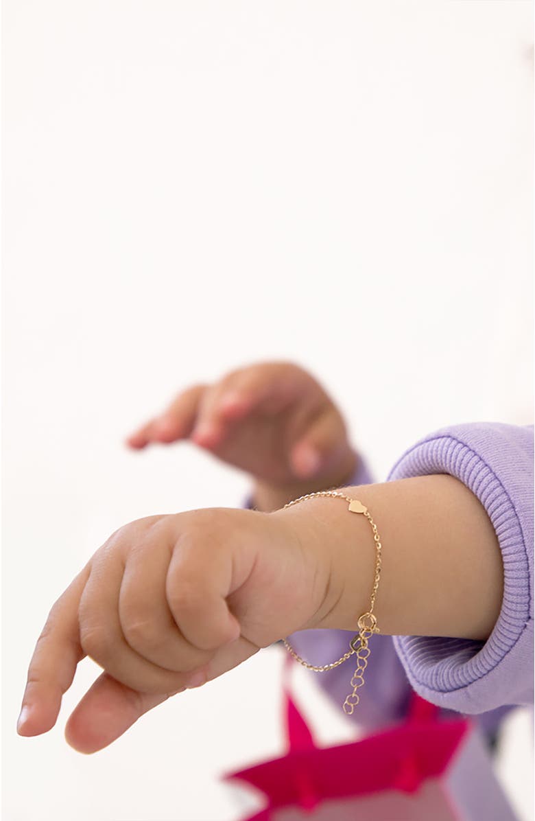 In Season Jewelry 14k Mother of Pearl Heart Bracelet, Alternate, color, Pink