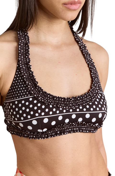 Cove Dot Ruffle Swim Top