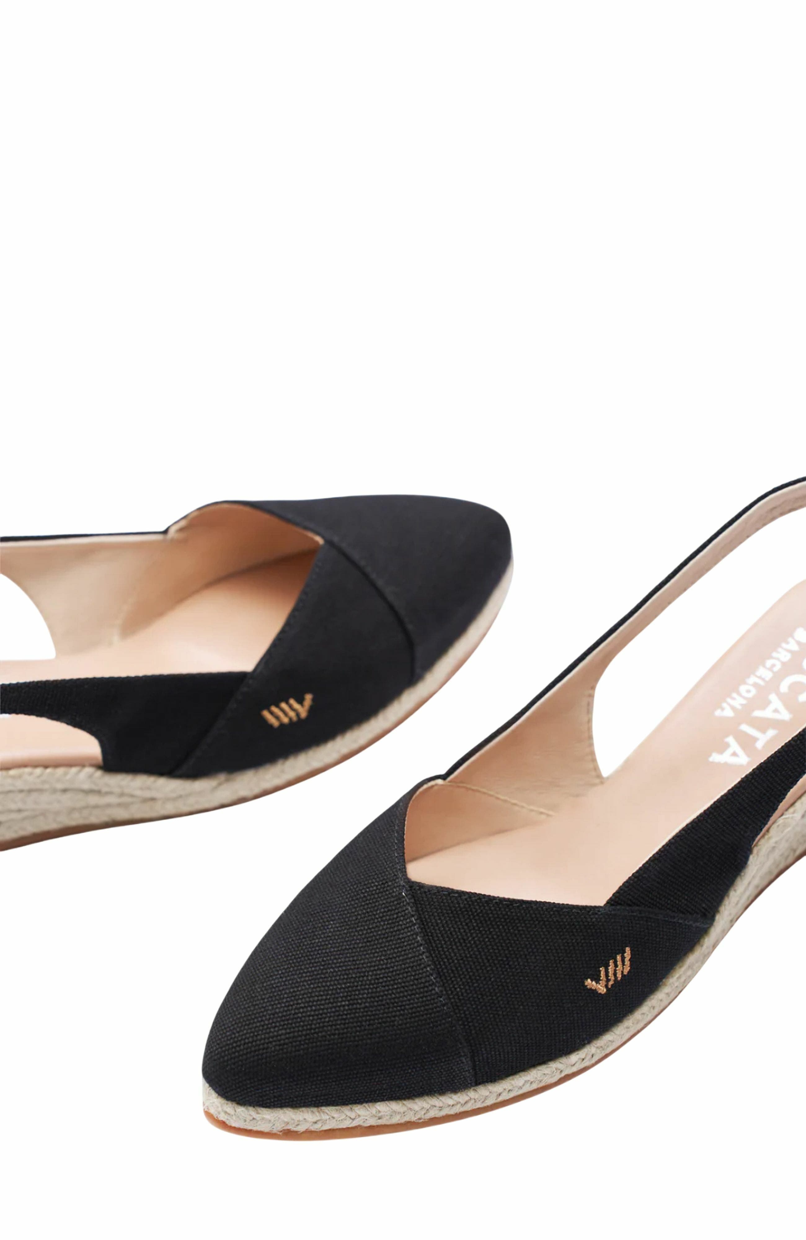 VISCATA Premia Canvas Espadrille Wedges, Alternate, color, Black