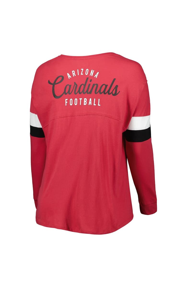 New Era Women's New Era Cardinal Arizona Cardinals Plus Size Athletic Varsity Lace-Up V-Neck Long Sleeve T-Shirt, Alternate, color, Cardinal