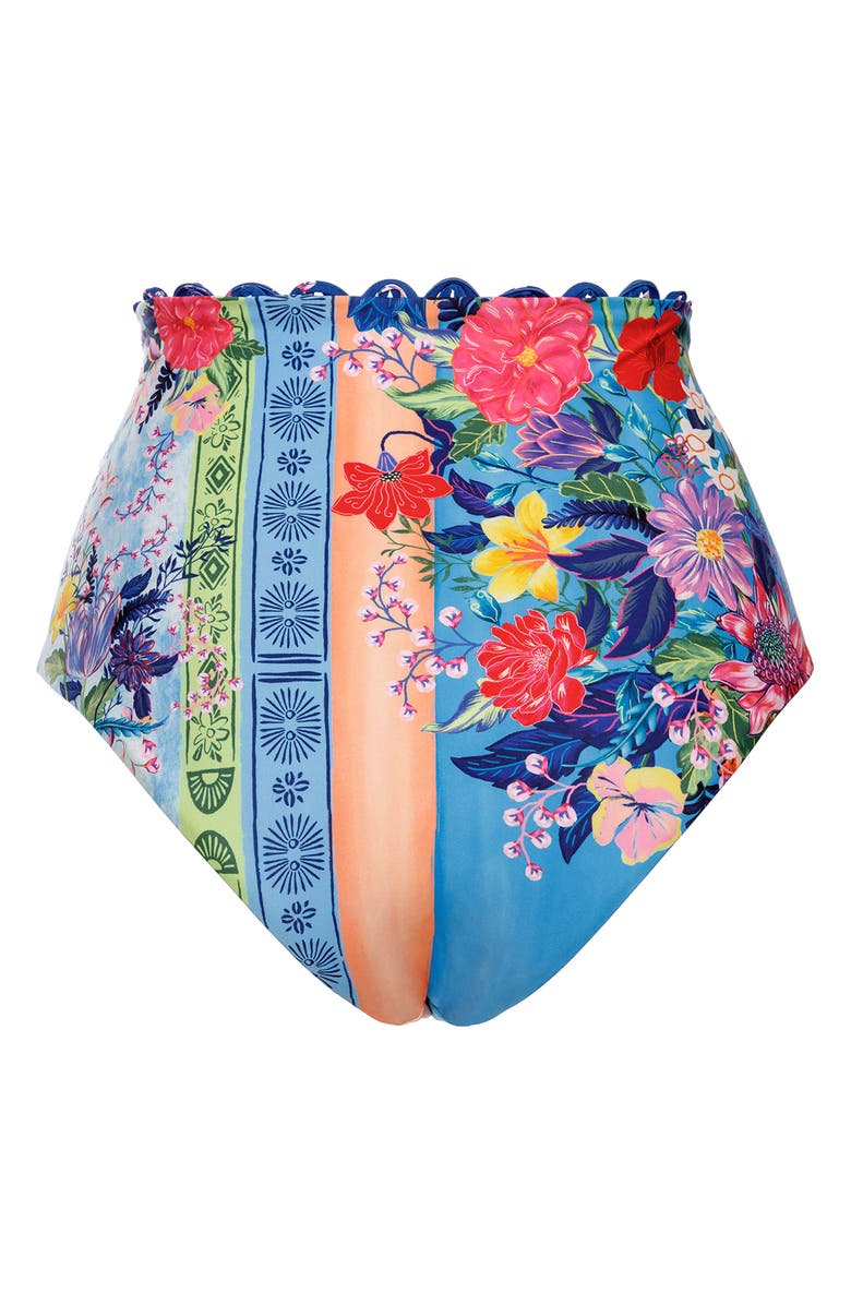 Agua Bendita Alicia Vessel High Waist Bikini Bottoms, Alternate, color, Blue