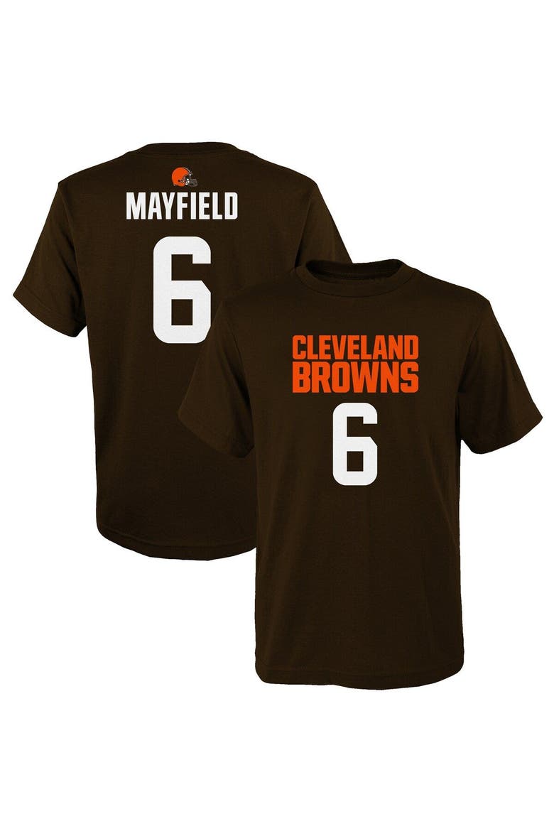 Youth Baker Mayfield Brown Cleveland Browns Mainliner Player Name & Number T-Shirt, Main, color, Brown