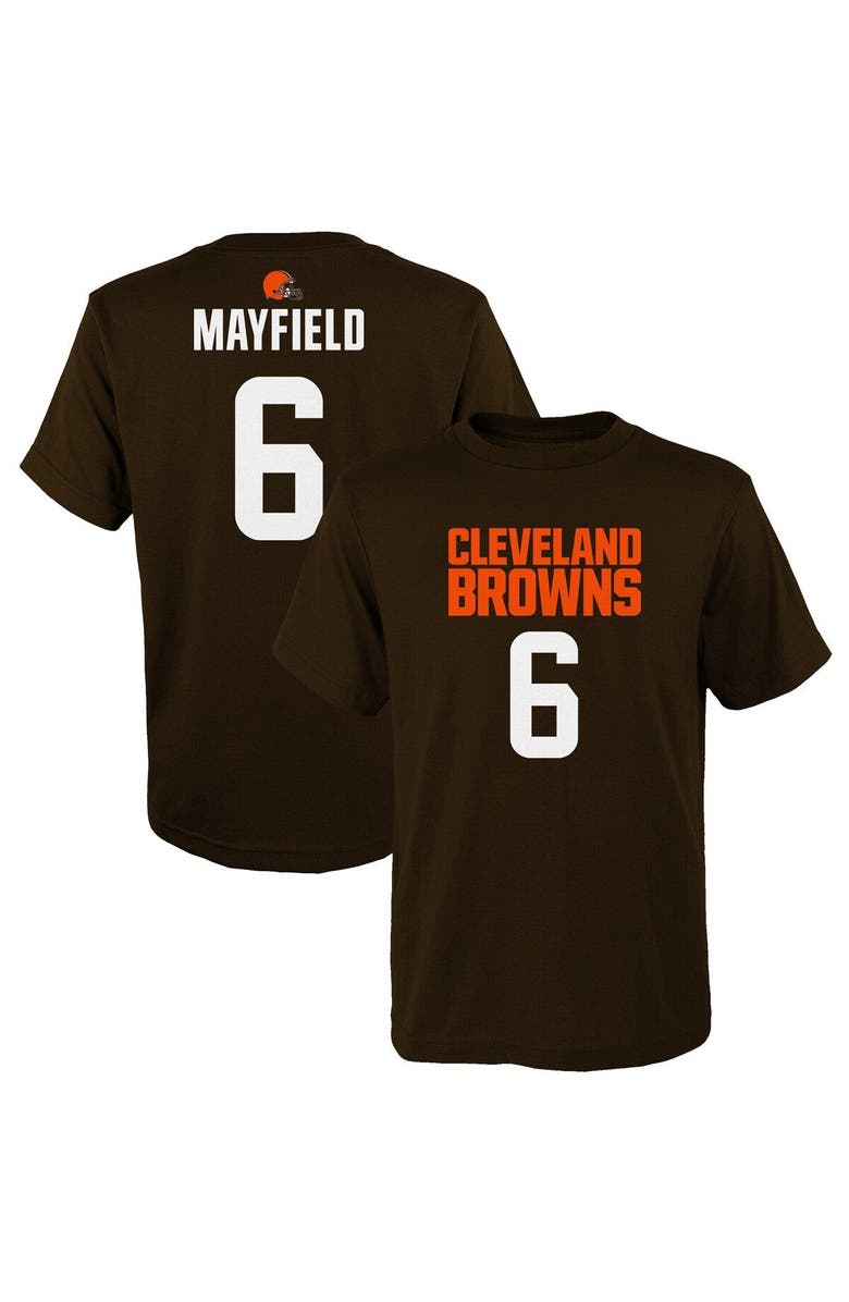 Outerstuff Youth Baker Mayfield Brown Cleveland Browns Mainliner Player Name & Number T-Shirt, Main, color,