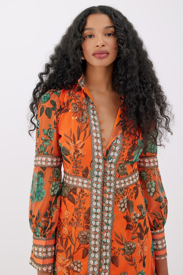 Floral Orange Dress, Alternate, color, Orange