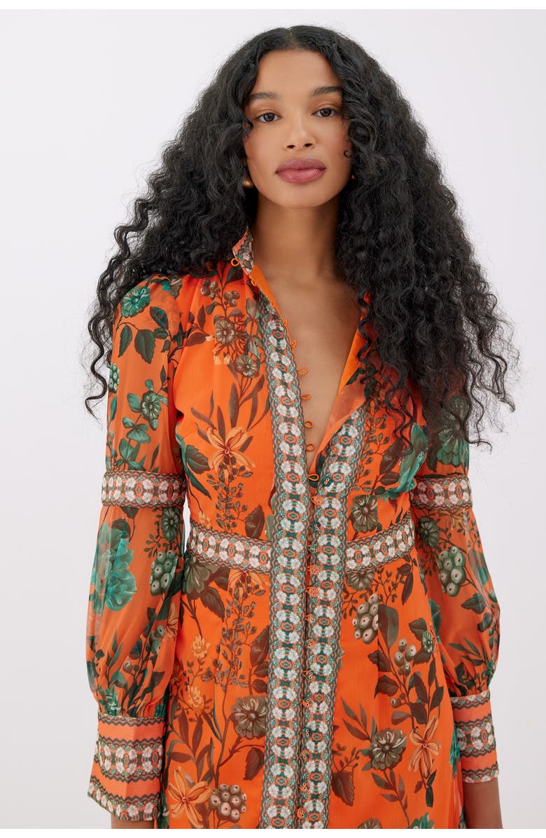 RAISHMA Floral Orange Dress, Alternate, color, Orange