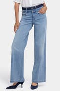NYDJ Teresa High Waist Contrast Waistband Wide Leg Jeans