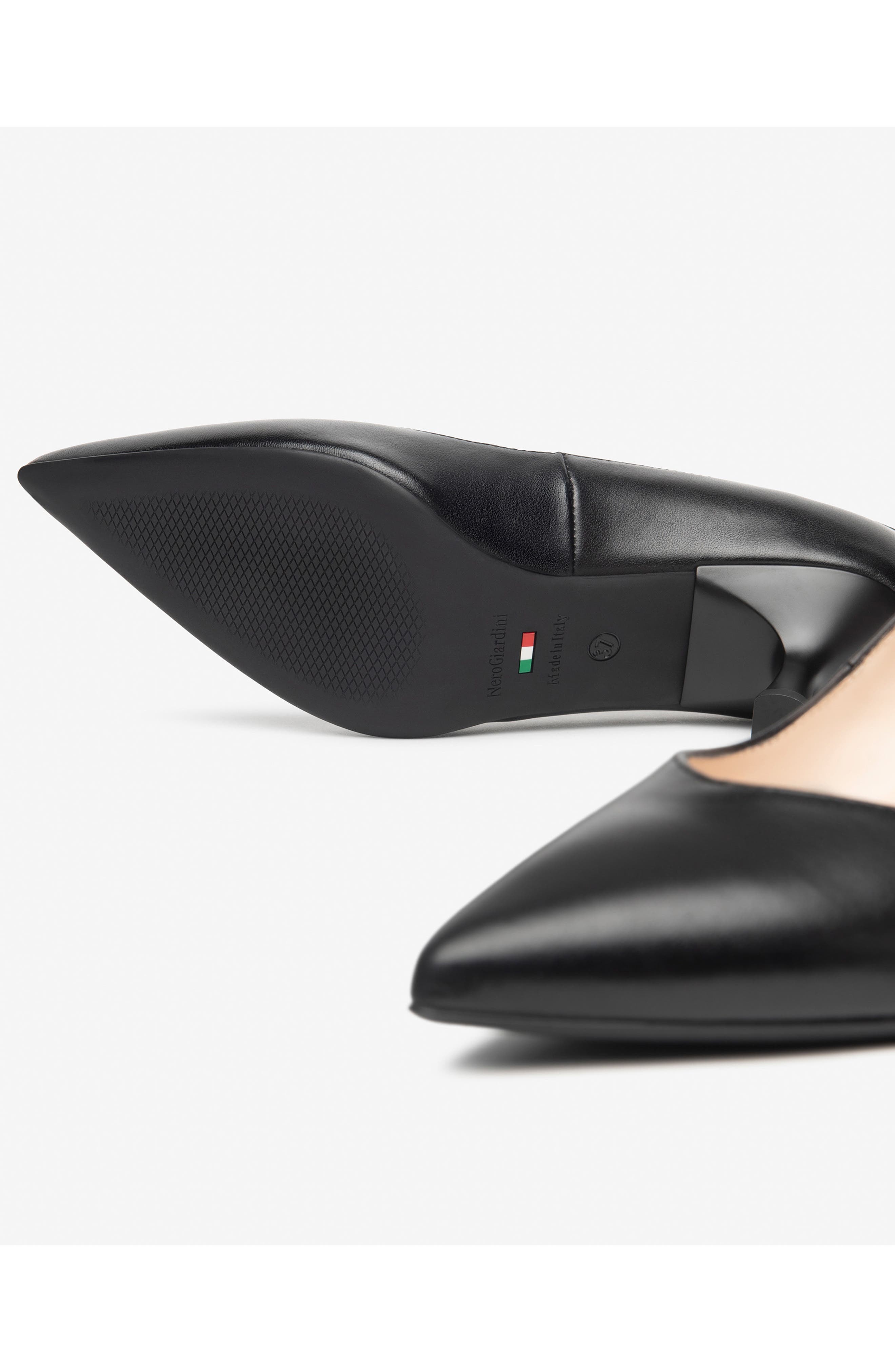 NeroGiardini Pointed Toe Kitten Heel Pump, Alternate, color, Black