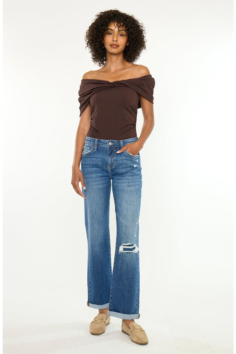 Bianca Essentials Mid Rise True Straight Jeans, Alternate, color, Medium Wash