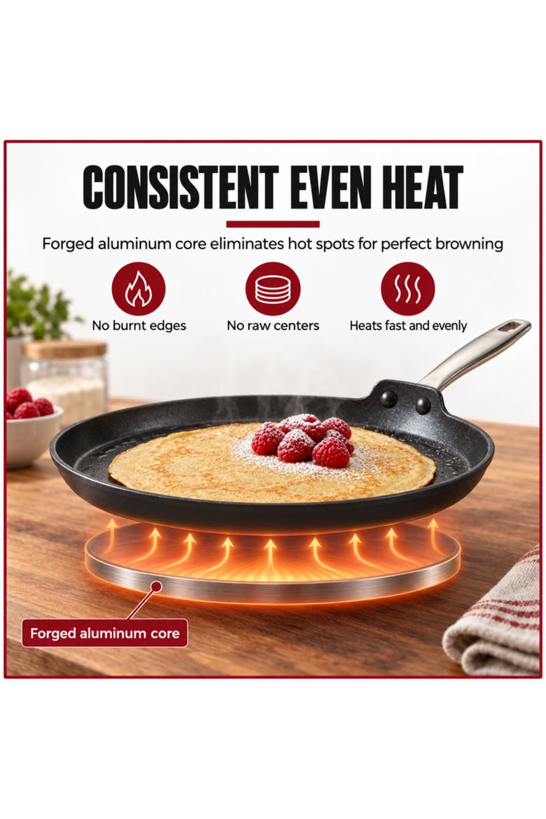 Maestro 10-Inch Ceramic Nonstick Pancake & Crepe Pan, Alternate, color, Black