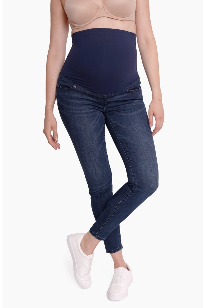 Ingrid & Isabel® Crossover Panel Maternity Skinny Jeans, Alternate, color, INDIGO