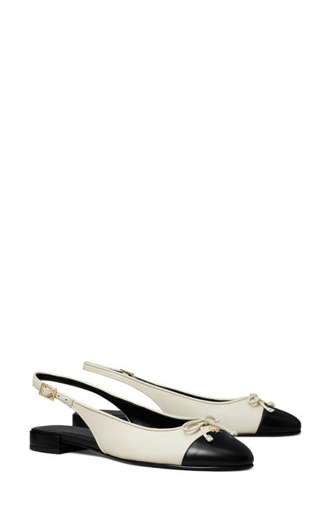 Slingback Cap Toe Flat (Women)