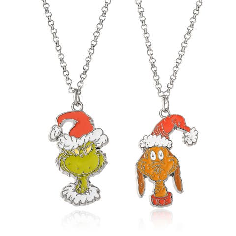 The Grinch and Max Pendant BFF Necklace for 2, 16"+3"