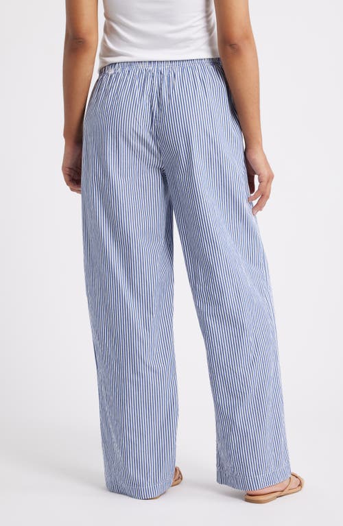 Beachlunchlounge Reed Stripe Cotton Pants In Blue