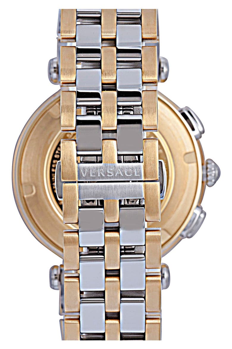 'V-Race GMT' Bracelet Watch, 46mm, Alternate, color, GOLD/ SILVER