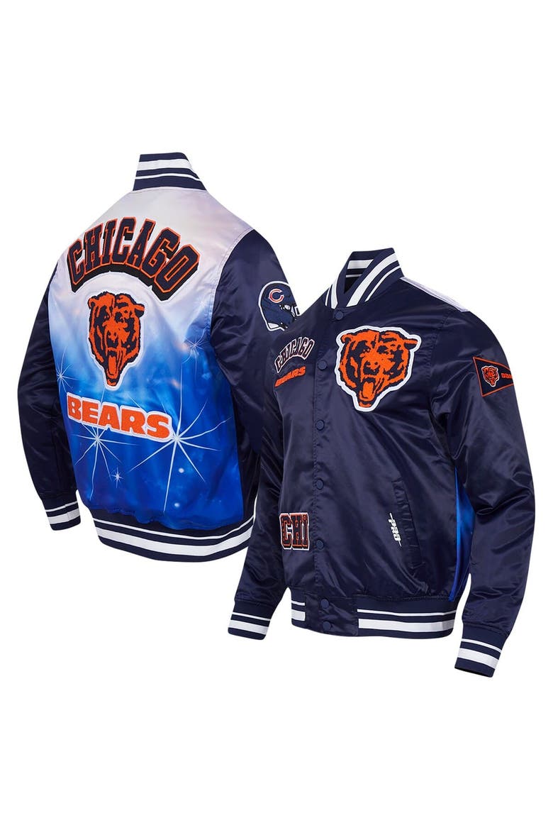 Men's Pro Standard Navy Chicago Bears Sublimated Satin Full-Snap Jacket, Alternate, color, Navy