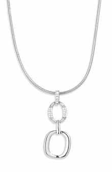 Open Link Cubic Zirconia Pendant Necklace