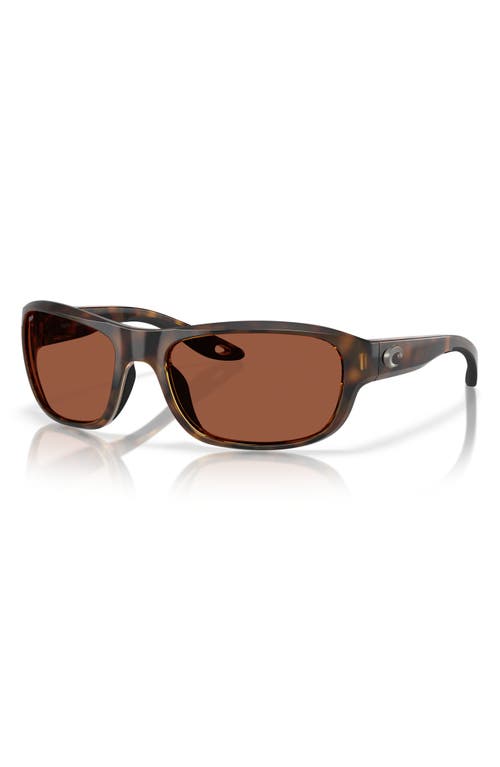 Costa Del Mar Clipperton 58mm Polarized Rectangular Sunglasses In Tortoise/copper 580p