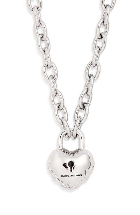 Balloon Heart Lock Pendant Necklace