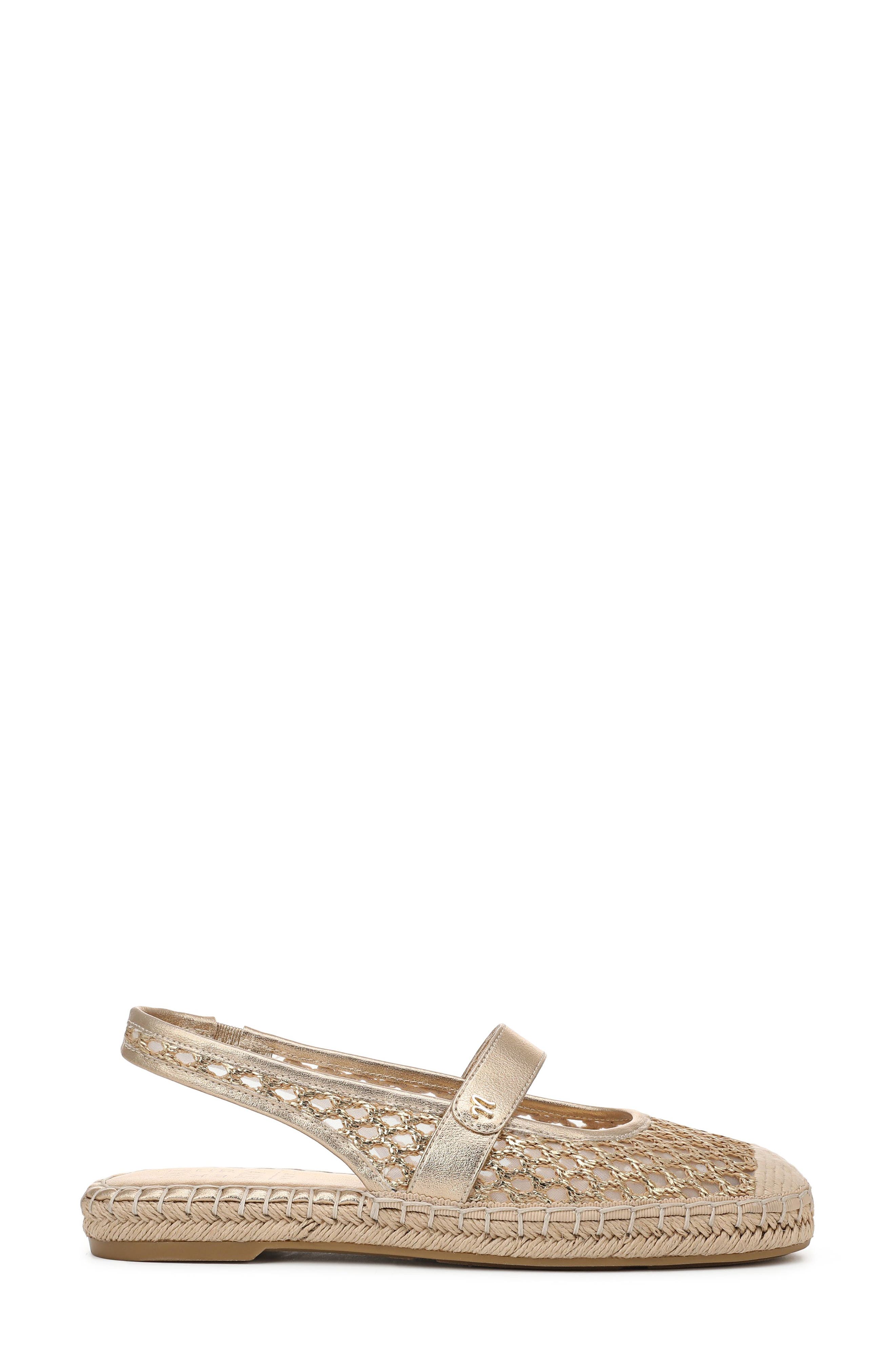 Jolie Slingback Espadrille Flat, Alternate, color, GOLD METALLIC MULTI