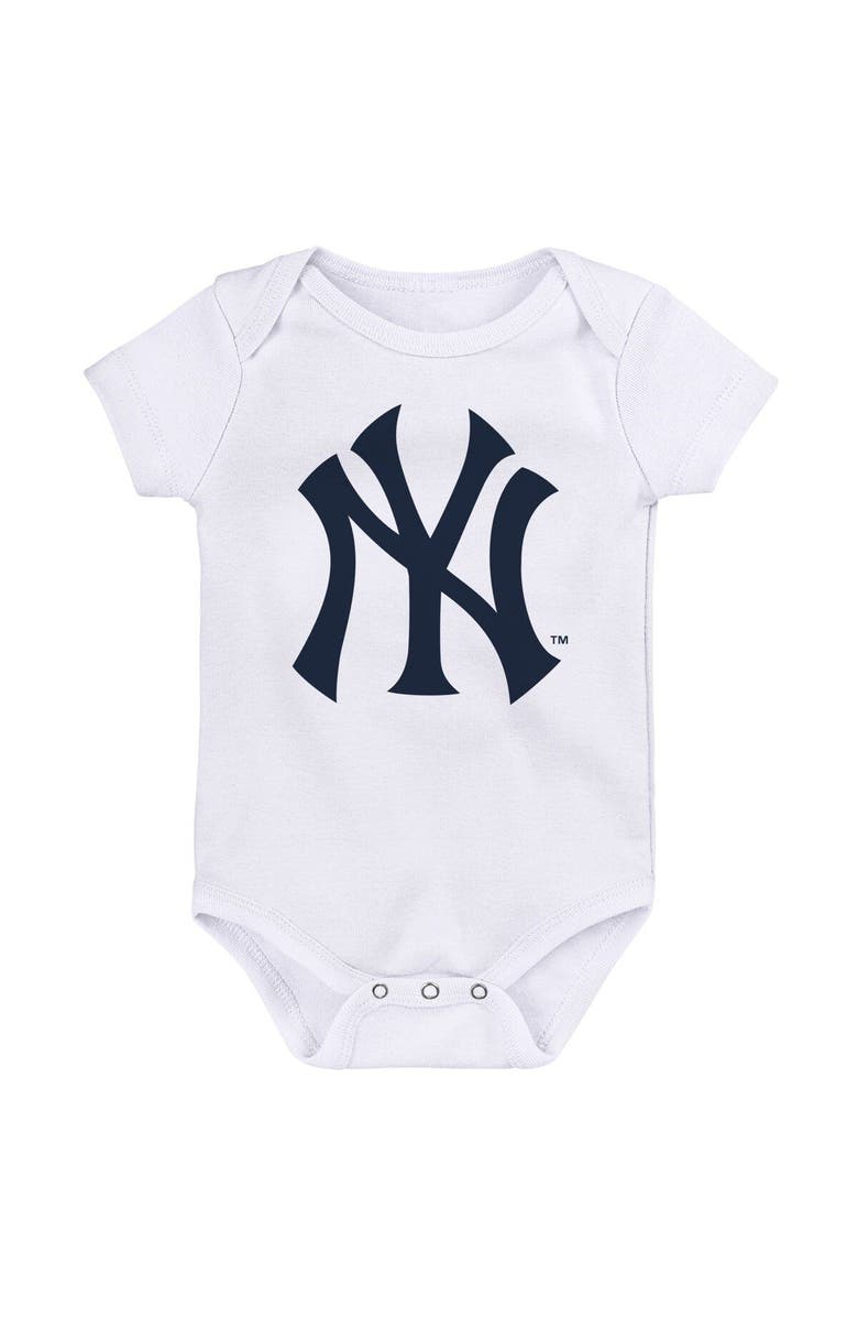 Outerstuff Newborn & Infant Heather Gray/Navy/White New York Yankees Minor League Player Three-Pack Bodysuit Set, Alternate, color,