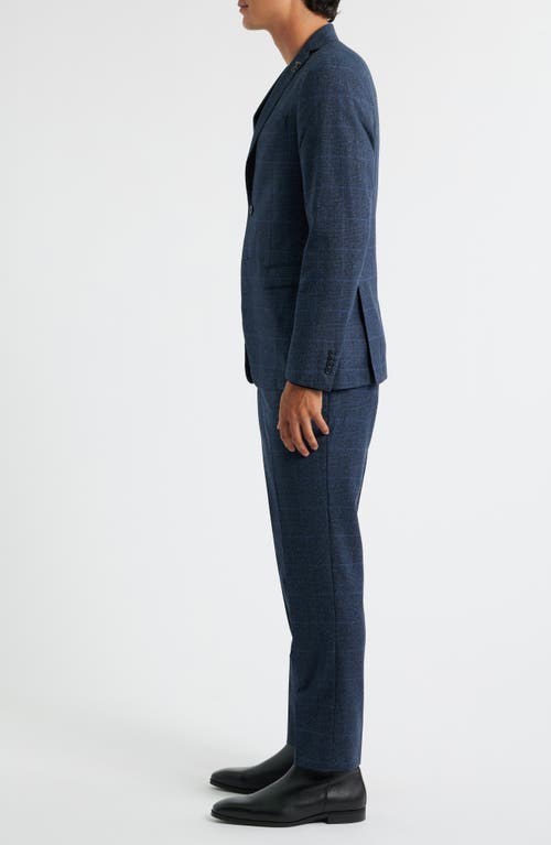 John Varvatos Star Usa Varick Slim Fit Navy Glen Plaid Wool & Cotton Suit In Blue