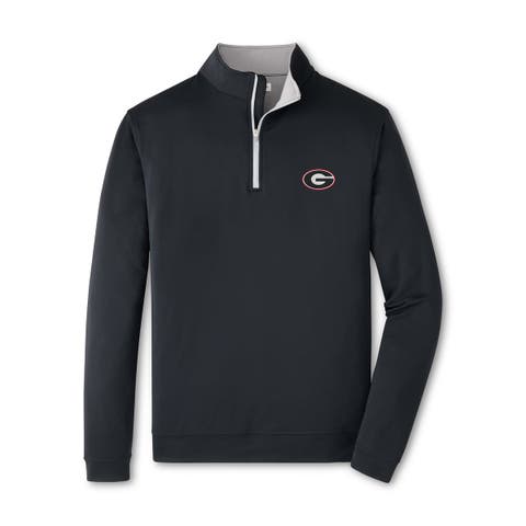 Men's Peter Millar Black Georgia Bulldogs Perth Quarter-Zip Sweatshirt