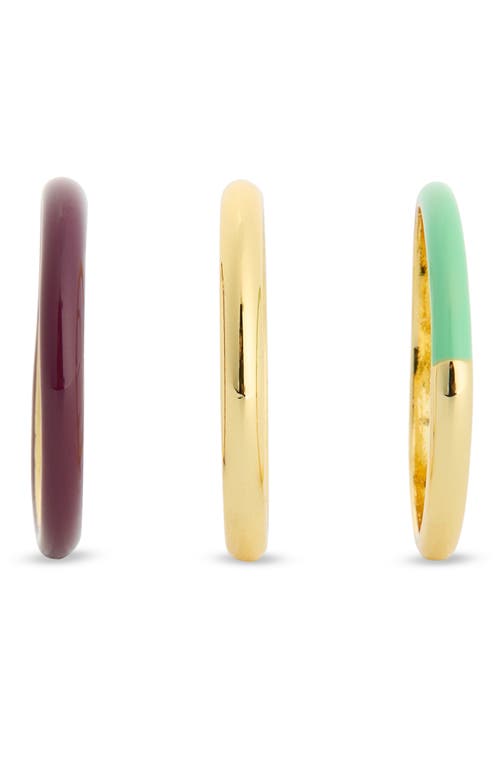 MADEWELL MADEWELL COLORBLOCK 3-PIECE ENAMEL RING SET 