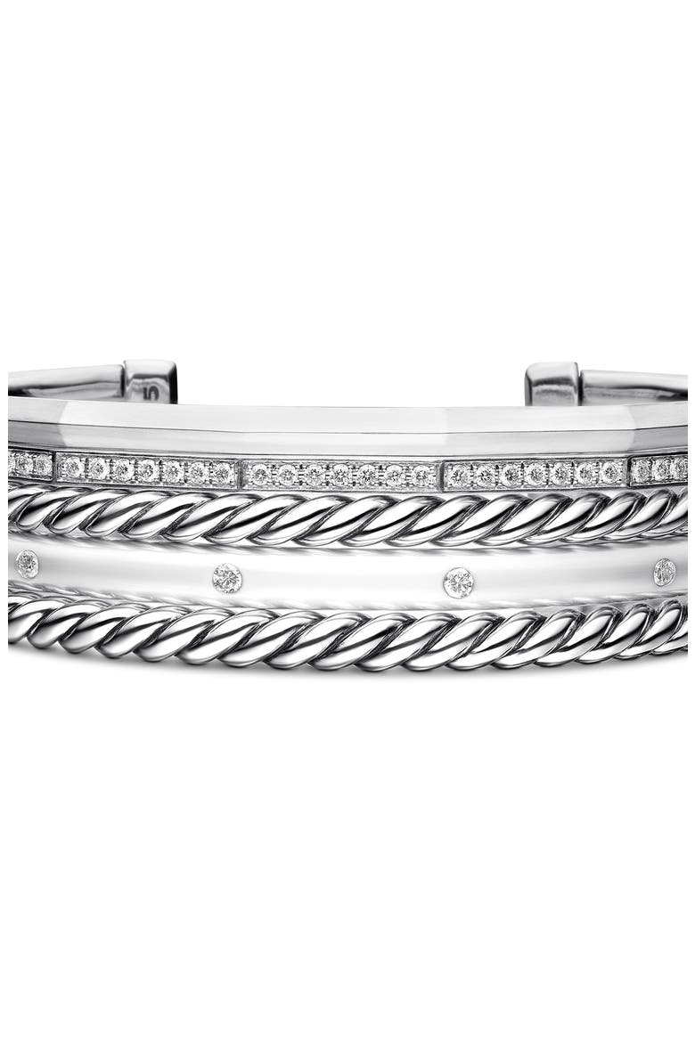 Stax Cuff Bracelet with Diamonds, Alternate, color, SILVER