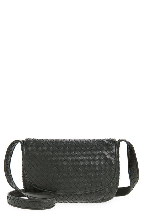 Bottega Veneta Veneto Intrecciato Leather Messenger Bag in Dark Green/silver at Nordstrom