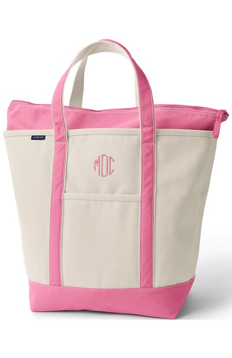 Zip Top Canvas Tote Bag