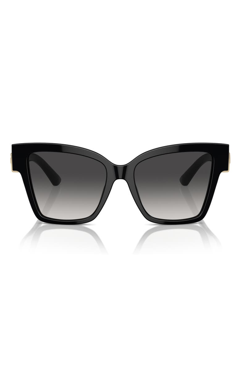 Dolce&Gabbana 54mm Gradient Square Sunglasses, Alternate, color, Black