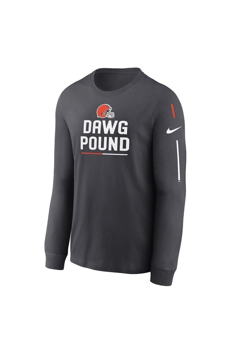 Nike Men's Nike Anthracite Cleveland Browns Team Slogan Long Sleeve T-Shirt, Alternate, color, Anthracite