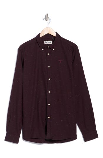 Barbour Tainsbury Tailored Fit Button-down Shirt In Burgundy