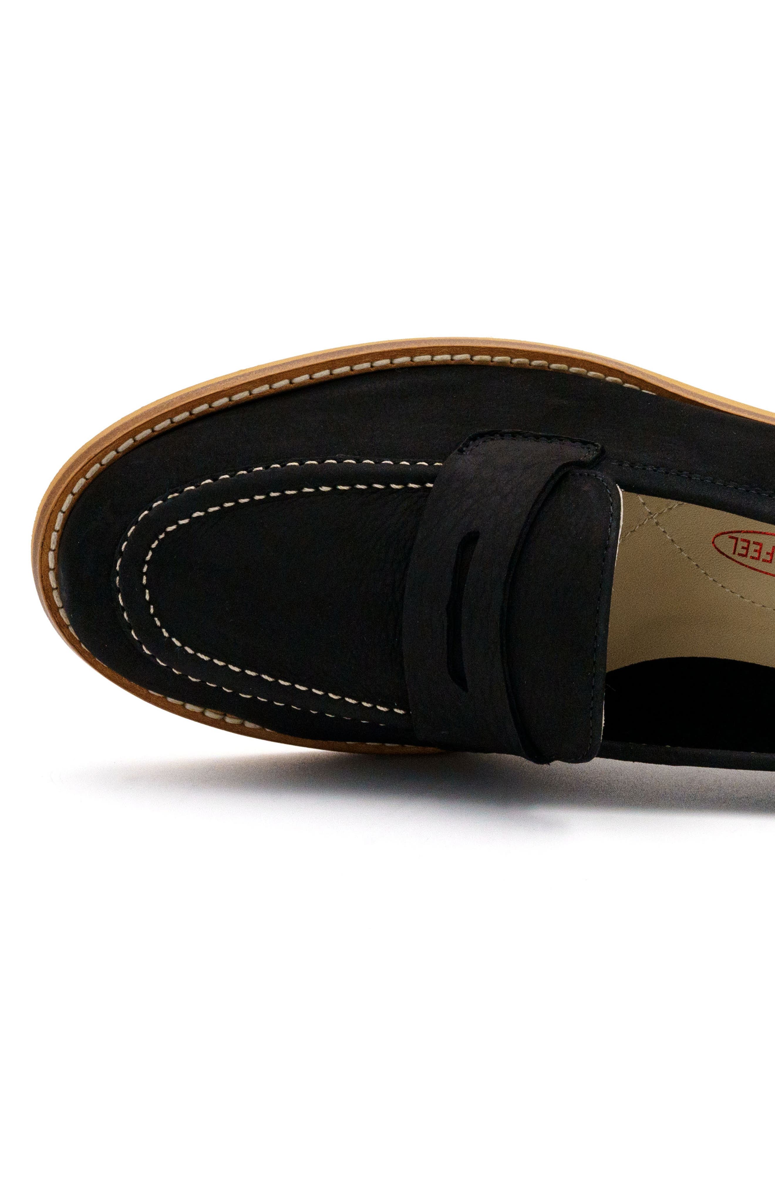 Amalfi by Rangoni Abele Penny Loafer, Alternate, color, Black Long Beach