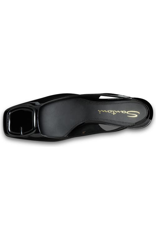 Santoni Lemon Patent Sling Back In Black