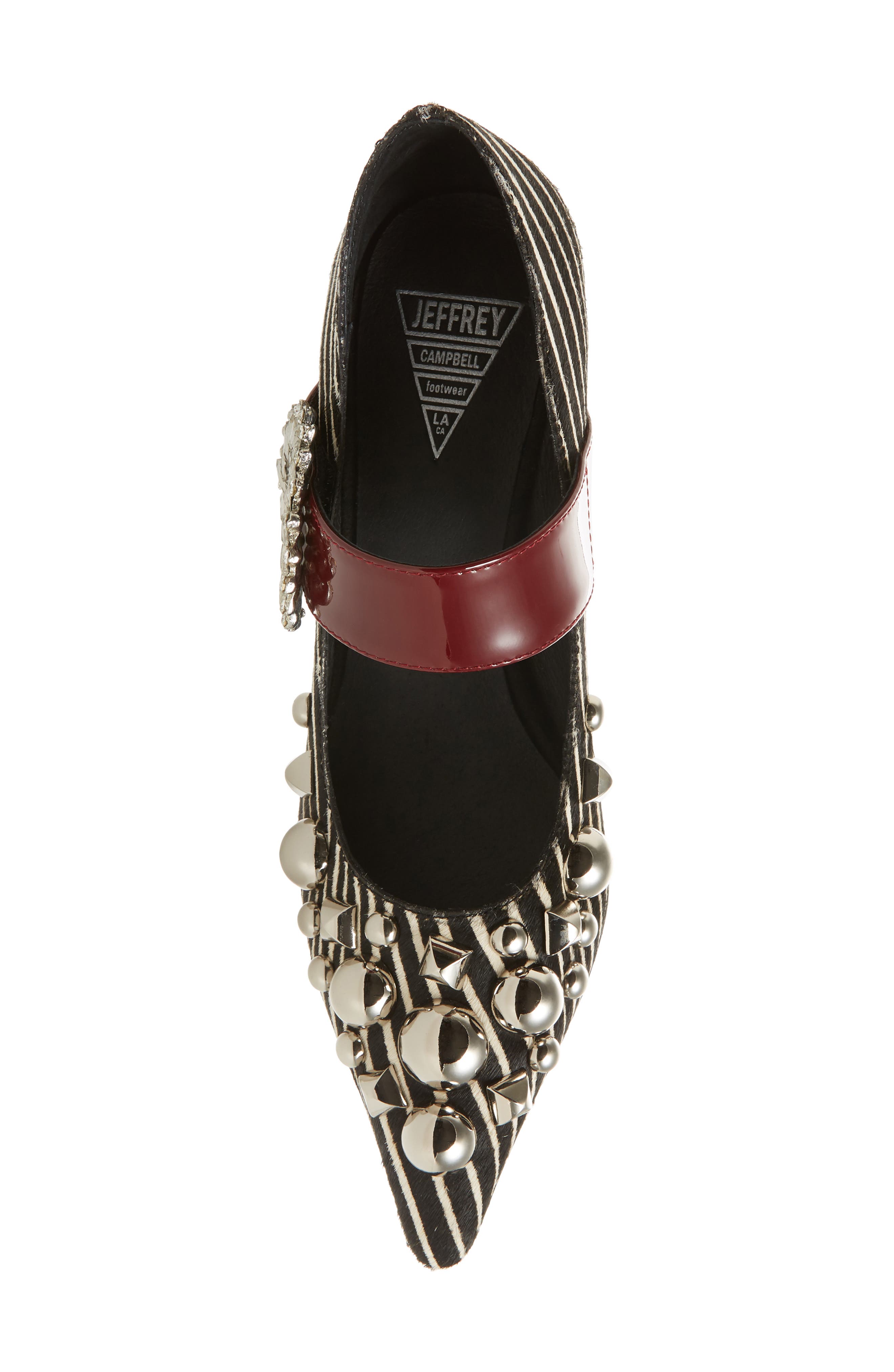 Jeffrey Campbell Otelia Embellished Genuine Calf Hair Mary Jane Pump, Alternate, color, 