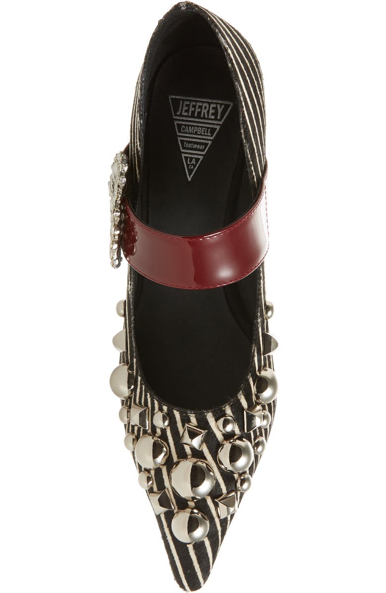 Jeffrey Campbell Otelia Embellished Genuine Calf Hair Mary Jane Pump, Alternate, color,
