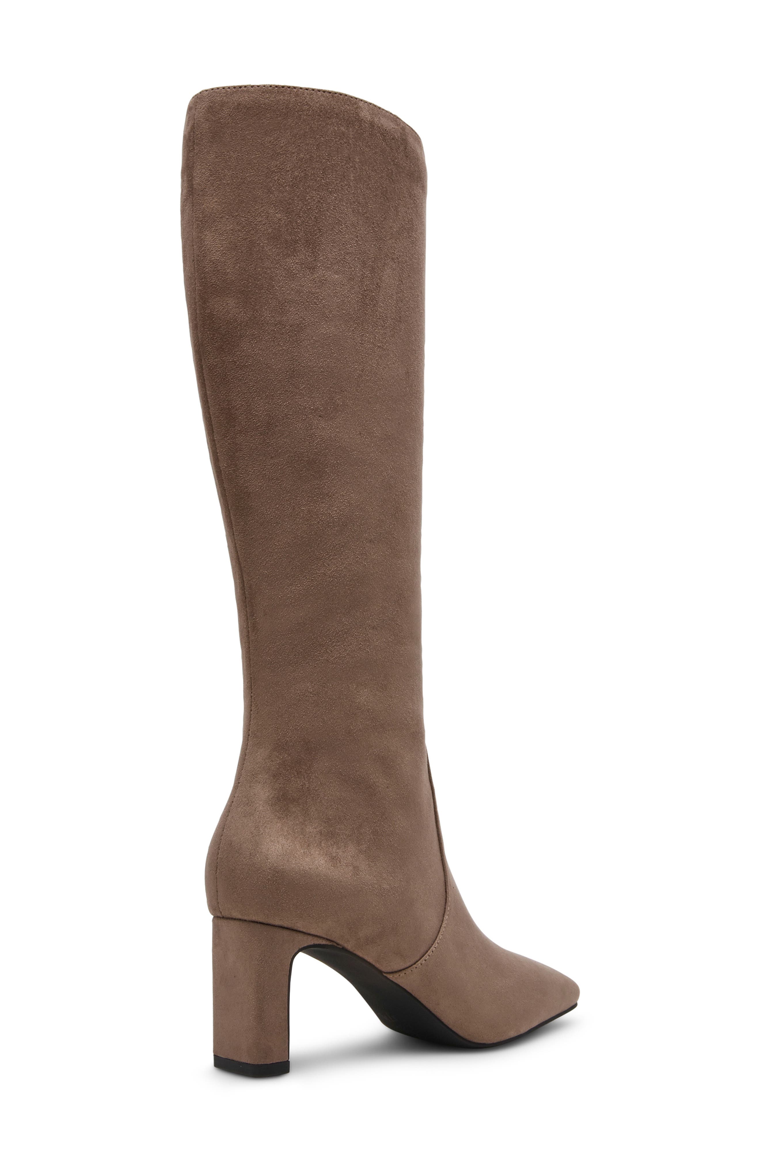 Corbin Knee High Faux Leather Boot, Alternate, color, TAUPE MICROSUED