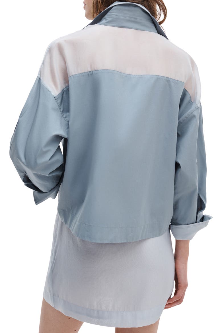 Elly Crop Button-Up Shirt, Alternate, color, GREY
