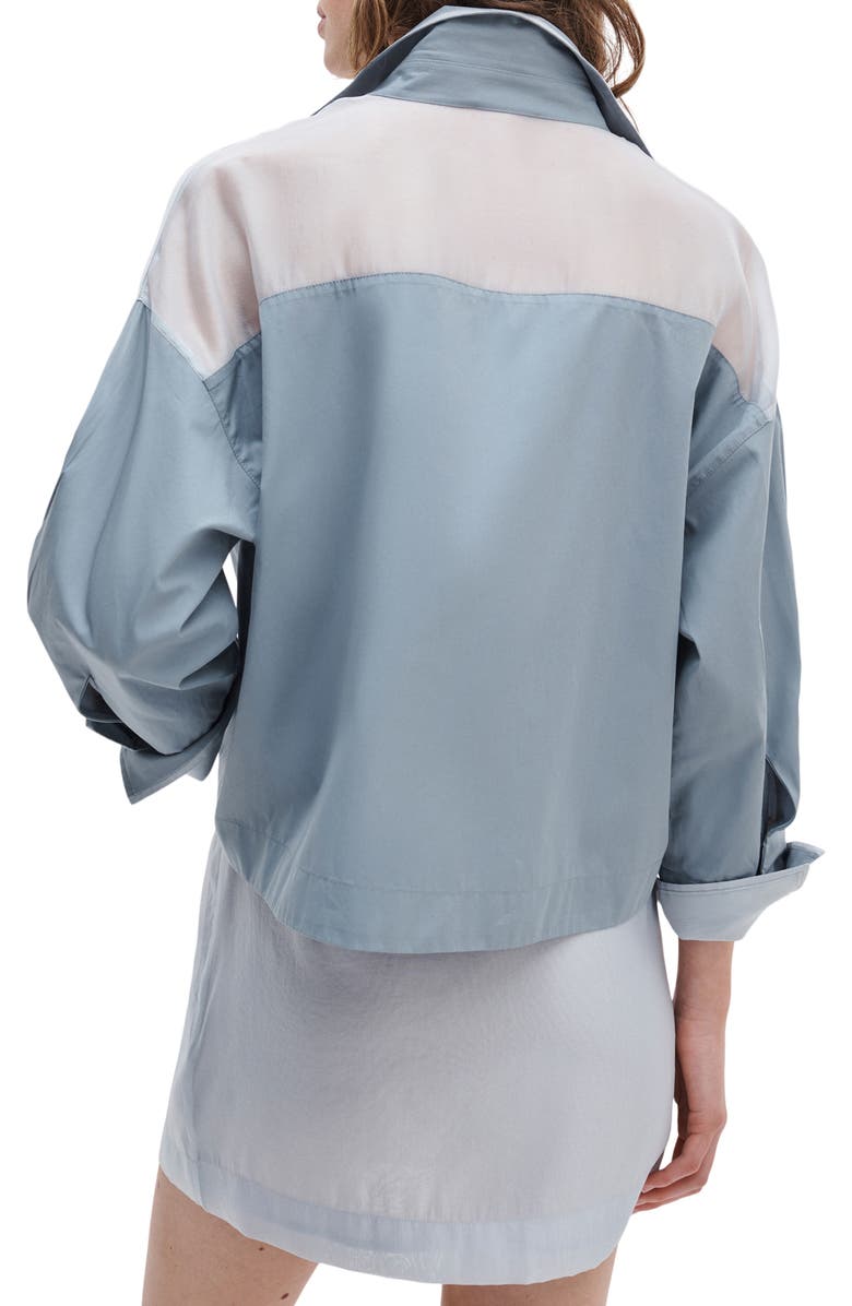rag & bone Elly Crop Button-Up Shirt, Alternate, color, Grey