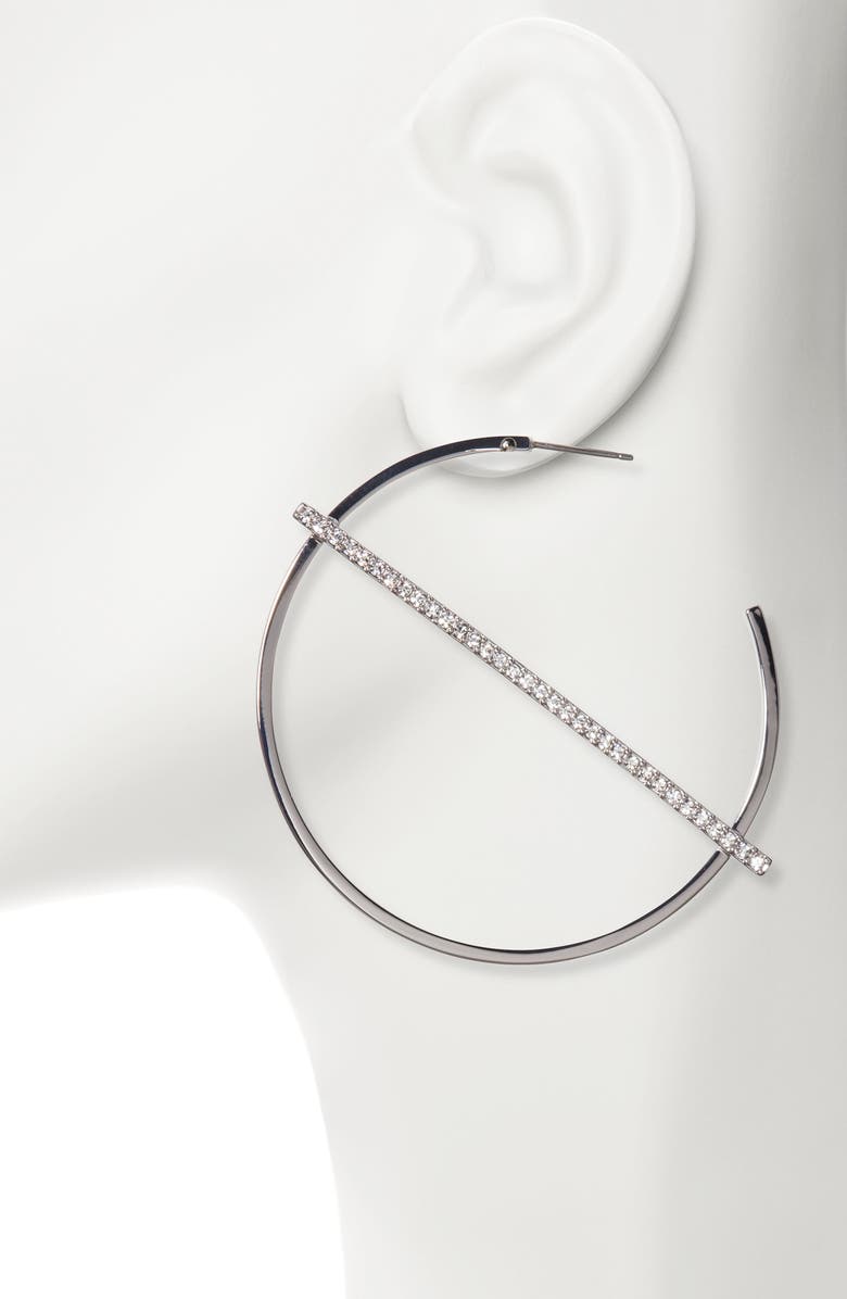 Vince Camuto Diagonal Bisect Hoop Earrings, Alternate, color,
