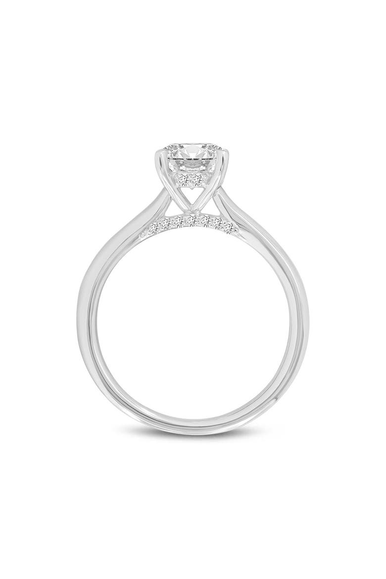 14K White Gold Round Cut Lab Grown Diamond Hidden Halo Engagement Ring - 1.23 ctw, Alternate, color, 14K White Gold