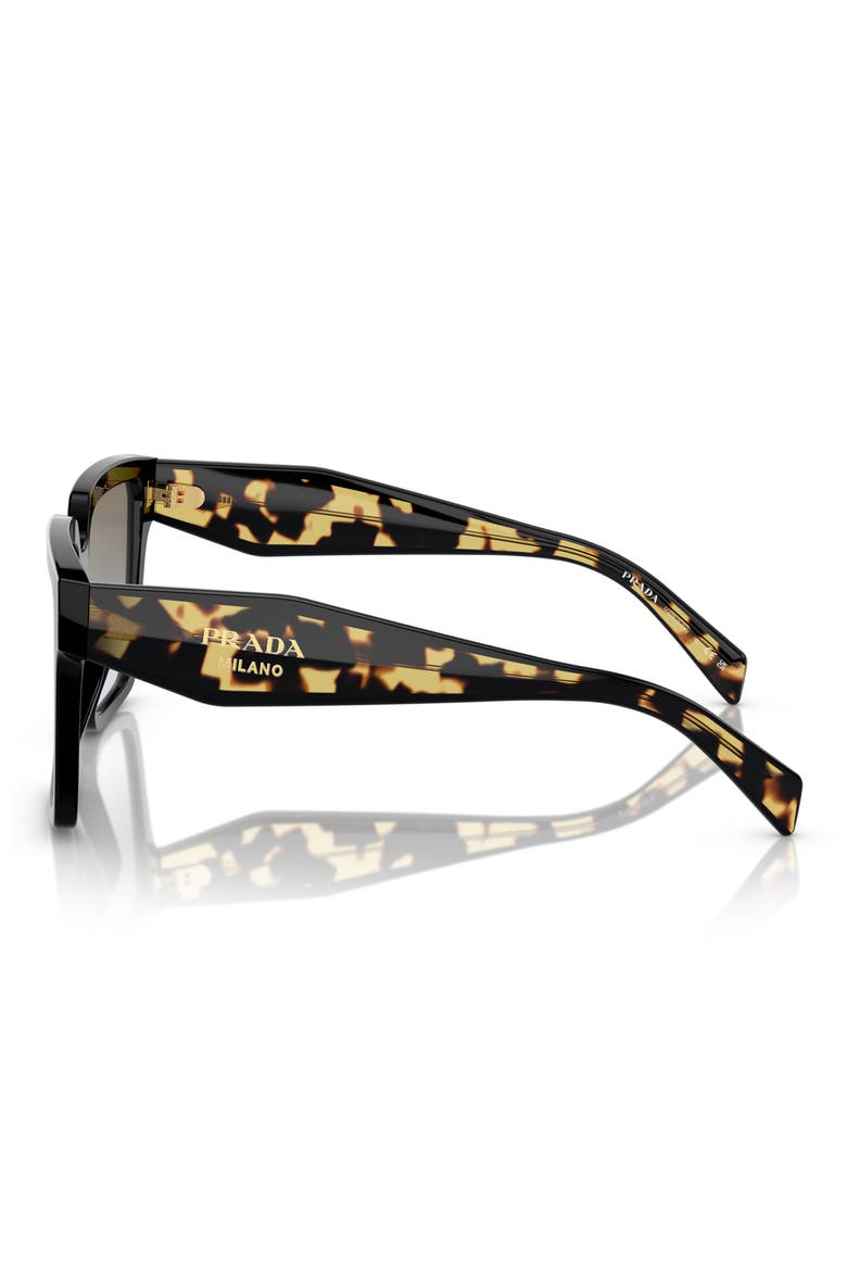 57mm Square Sunglasses, Alternate, color, BLACK