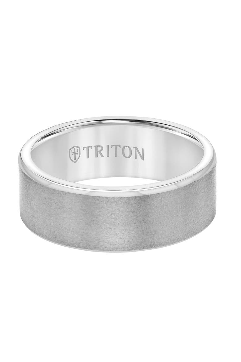 8MM Tantalum Ring with Satin Finish Dome, Alternate, color, Metallic Silver